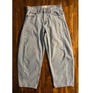 Abercrombie Women's 29 32 x 27 Jeans Barrel Mid Rise Curve Love Denim